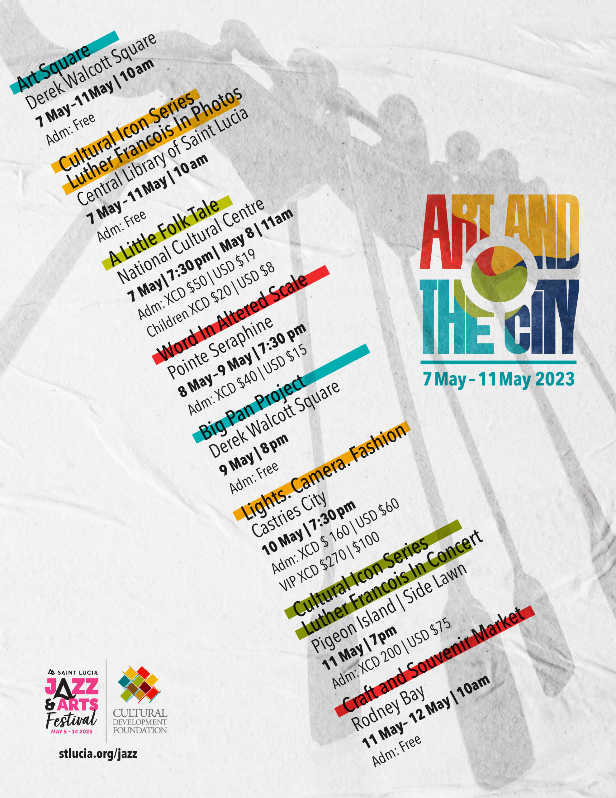 ART AND THE CITY SCHEDULE OF EVENTS – Cultural Development Foundation